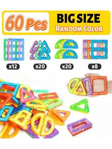 Magnetic Building Block Toy, Creative STEM Magnetic Tiles, Support Children's Brain Development - Multicolor - View 10
