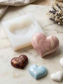 1pc Heart-Shaped And Double Heart Silicone Mold, Suitable For Cake Decoration, Valentine's Day, Wedding, Chocolate, Pudding, Candy - Multicolor - View 10