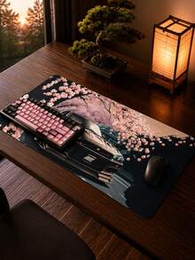 XXL Extra Large Cherry Blossom Racing Car Anime Mouse Pad, Japanese Racing Style Extended Desk Mat, High-Density Smooth Fabric Surface, Non-Slip Rubber Base, Waterproof And Anti-Curling, Gamer Gift, Graduation & New Year Gift, Suitable For E-Sports Room, Office, Study Desk, Computer Mouse Pad, Keyboard & Mouse Protector - View 5