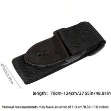 Guitar Strap Designed For Rock And Folk Music - Featuring Flame Pattern, Plaid Design, Geometric Shapes And Patterns - Suitable For All Types Of Guitars And Bass Guitars, Adjustable Length From 38 To 41 Inches - Black - View 4