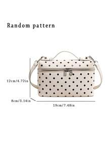 Simple And High-End Casual Versatile Fashionable And Personalized Polka Dot Handbag With Detachable Shoulder Strap Design, Suitable For Commuting - White - View 6
