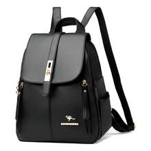 Mochila Mujer Gran Capacidad Impermeable Escolar - Negro - Ver 1