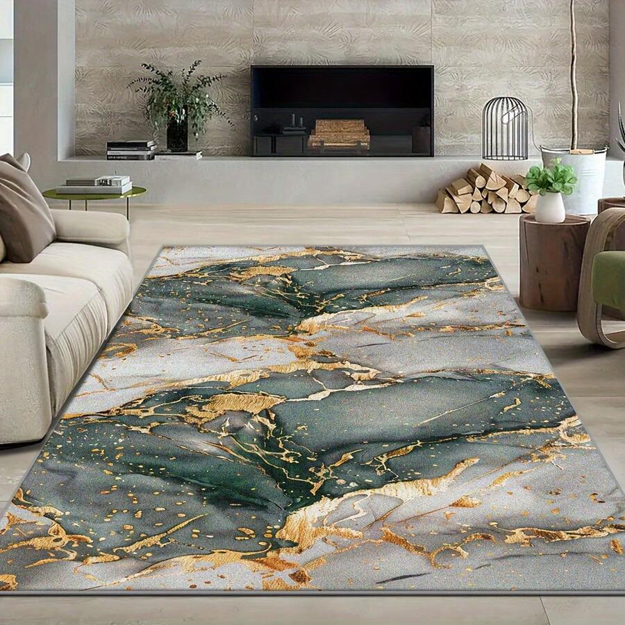Suitable For Indoor And Outdoor Abstract Art Design Textured Pattern Carpets, Elegant Home Decoration, With Finished Edges Suitable For Bedrooms, Easy To Maintain, Suitable For Living Rooms, Homes, Apartments, Offices, Dormitories, - 1PC - 查看 1