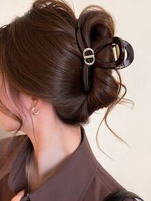 1pc Large Hair Claw, Women's Exquisite Hair Clip, Secure Grip, Suitable For Updos And High Buns, Versatile For Daily Wear - Multicolor - View 2