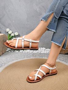 Minimalist Retro Sandals, Casual Daily Wear Shoes, Versatile For All Foot Shapes - White - View 3