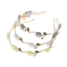 1Pc Fashion Rose Pearl Headband - Blue - View 3