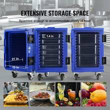 90L Insulated Food Container Carrier, Hot Box For Catering, LLDPE Food Container Carrier With One-Piece Buckle, Front Loading With Handles, End Loader With Wheels - 90 L - View 4