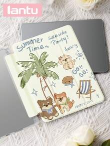 1 buah Casing Pelindung Tablet Motif Anak Anjing Liburan Musim Panas, Kompatibel dengan Apple Tablet 10.2 Inch Pro 11 2020/2021/ (A16) 11 Inch Generasi ke-11 2025, Generasi ke-9/10, Air Generasi ke-4 10.9 Inch, Galaxy Tab S6 Lite 10.4, Anti Jatuh, Dengan Slot Pena, Mendukung Mode Tidur/Bangun, Hadiah Romantis untuk Pemain Tablet - MultiWarna - View 4