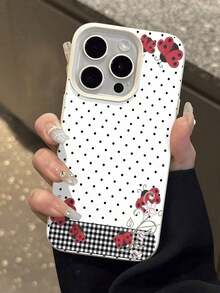 波點花卉與瓢蟲圖案手機殼，相容 iPhone 17 Pro Max，適合作為生日與聖誕禮物送給情侶、女性、女兒、男朋友、女朋友及青少年女孩 - 彩色 - 查看 5
