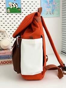 1pc Boys Girls Colorblock Nylon Drawstring Closure Casual Backpack, Small/Large Size Student School Bag, Suitable For All Seasons Daily Use, Without Pendant - Small - View 6
