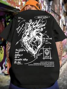 La ropa deportiva casual para hombre como una bala feliz, alojada en la cámara izquierda del corazón. Te has fundido con mi corazón, convirtiéndote en el patrónás hermoso de las paredes - Negro - Ver 1