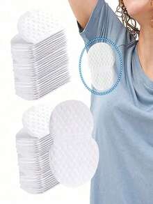 10/20/50/100pcs Disposable Underarm Sweat Pads, Breathable Invisible Sweat Absorbing Pads, Comfortable Odorless Armpit Shields - White - View 3