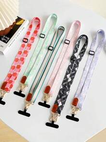 1pc Fabric Embroidered Phone Lanyard Crossbody Strap With Adjustable Shoulder Strap, Phone Case Hanging Chain, Halter, Charging Port Buckle Fixed Patch, Anti-Lost Anti-Theft For Women - Multicolor - View 2