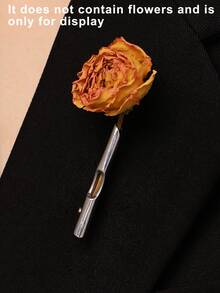 1pc Unique Elegant Vintage DIY Bouquet Brooch For Women, Vintage Art Flower Pin, Removable Flower Design, Suitable For Daily Casual, Valentine's Day, Vacation, Holiday Wear, Ideal Gift For Women, Jewelry, Best Friend Gift (Flowers Not Included) Original Design - Silver - View 6