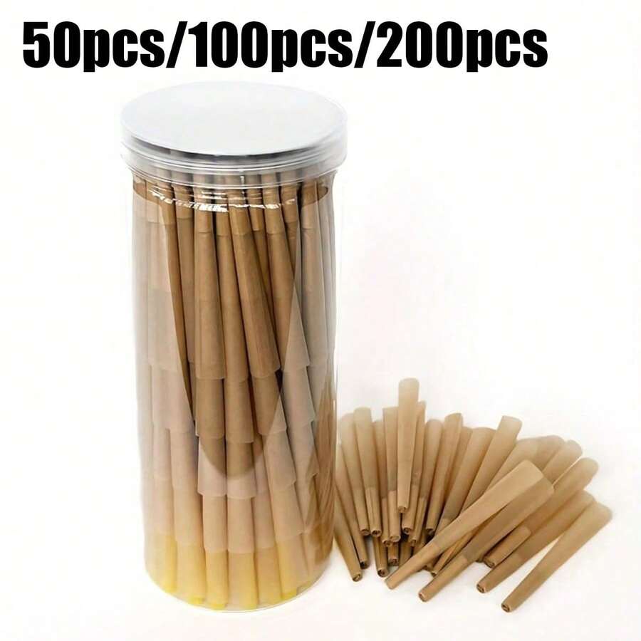 50/100/200pcs Pack 110mm Extra Large Pre-Rolled Cones Brown Rolling Paper With Seal|Rolling Paper