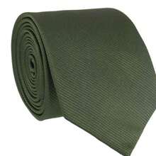 Set Of 3 Light Gray Ties For Groomsmen, Weddings, And Events - Olive Green - View 3