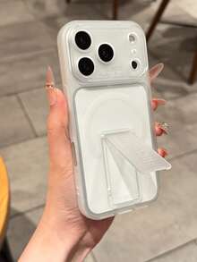 奢華精緻軟 TPU 材質手機保護殼 極簡透明款 支援無線充電 附手機支架 全包覆手機殼 相容 17promax 16promax 17pro 16pro 15promax 14promax 13promax 12promax 17 16 15 14 13 12 11 手機殼 支架手機殼 唯美 - 無色 - 查看 4
