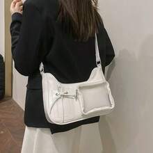 時尚日系學生斜背包 透明款 新簡約 女生單肩包 學院風大學生手提包 附徽章展示板 小側口袋 可放10cm娃娃 DIY痛包 JK 開學禮物 適合動漫迷女性 - 彩色 - 查看 2