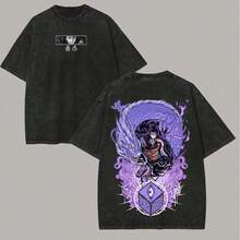 Camiseta Unisex Lavada con Estampado de  2 - Negro - Ver 1