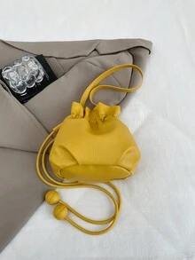 1pc This Stylish Solid-Color Bucket Bag, A Uniquely Designed Crossbody Bag, Is A Versatile Commuting Accessory And The Perfect Gift For Teenagers. - Multicolor - View 6