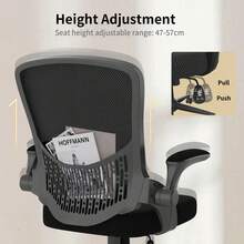 Ergonomic Mesh Office Chair With Flip Armrests And Lumbar Support - Black-premium - View 6