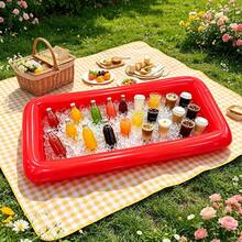 1pc New Large Capacity Inflatable Rectangular Ice Bucket, Party Inflatable PVC Outdoor Leisure Beverage Ice Bin, Holiday Atmosphere Decoration Gift - Multicolor - View 10