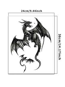 Non-Permanent Tattoo Technology Cool Dragon Inspired Design Temporary Tattoo Stickers Exquisite Detailed Natural Matte Waterproof Tattoo Stickers Super Easy To Apply Looks Great Realistic Tattoo Stickers Suitable For People - Halloween - View 5