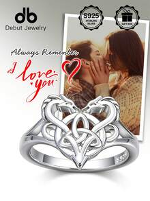 1 pieza Anillo de Plata de Ley 925 con Doble Dragón Guardián Celta, Anillo Trenzado con Nudo Celta Vintage, Unisex, Adecuado para Uso Diario, Anillo de Moda Personalizado, Regalo Perfecto para el Día de San Valentín, Día de la Madre, Festival de Música, Viene con Caja de Regalo - Dragones Gemelos Celtas - Ver 10
