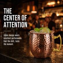 1 Pc 304 Stainless Steel Moscow Mule Mug 550ml, Hammered Gold/Silver/Rose Gold Cocktail Cup, Heavy Duty Metal Beer Mug For Bar, Kitchen, Outdoor Travel - Multicolor - View 2