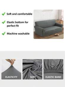1 pieza Funda de sofá de fibra de poliéster elástica con estampado minimalista moderno, desmontable y lavable a máquina, adecuada para sala de estar, comedor, estudio, dormitorio y uso doméstico - Gris - Ver 2