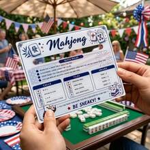 1pc Mahjong Reference Card, Mahjong Quick Reference Guide, American Mahjong Rules Guide, Acrylic Waterproof Mahjong Game Card (Suitable For Beginners), Party Game Essential - Multicolor - View 5