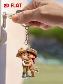 1PC Customizable Role Play Acrylic Keychain For Dad, Build Your Own , Editable Name, Father's Day Gift - As Shown - View 12
