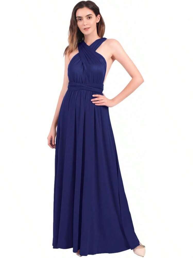 Women's Convertible Dress - Màu xanh hải quân - Xem 6