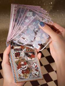 JotBox Alice In Wonderland Fairy Tale PET Sticker Book, Dreamy Wonderland Atmosphere Collage Decoration Creative Sticker Material - Alice's Journey - View 1