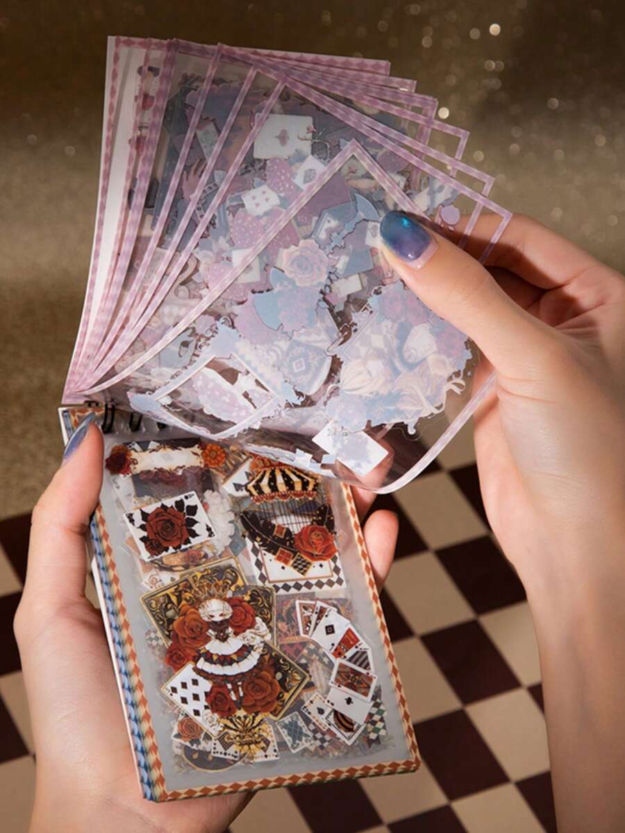 JotBox Alice In Wonderland Fairy Tale PET Sticker Book, Dreamy Wonderland Atmosphere Collage Decoration Creative Sticker Material - Alice's Journey - View 1