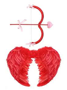 2/3pcs Valentine's Day Masquerade Party/Cosplay Costume Wedding Party Props/Angel Wings/Goddess Bow And Arrow Combo Set - Multicolor - View 12