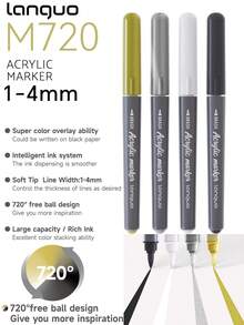 Languo 9/96/192/207/240/288 Colors Acrylic Paint Marker Set, Soft Tip Painting Pens, Quick Drying And Fade-Resistant, Suitable For Painting, Illustration, Handicrafts, School Coloring Books And Other DIY Projects, Applicable To Paper, Fabric, Wood, Stone, Plastic, Glass, Ceramic, Pumpkin, Metal, Etc., Suitable For Easter, Thanksgiving, Halloween, Christmas Gifts - Multicolor - View 12