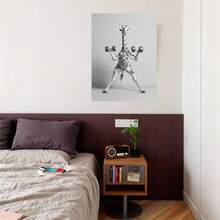 Framed 1 Inspirational Giraffe Weightlifting Canvas Printed Poster, Modern Wall Art Decoration Painting, Home, Bedroom, Living Room, Office, Home Decoration - Enmarcado - Ver 5