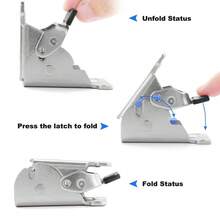 4x Folding Table Chair Leg Hinges 90 Degree Self-Locking Bracket Hinge Hardware - VJP0065 - View 7