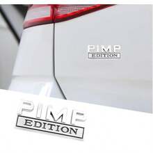 Pimp Edition Emblem Car Side Rear Front Hood Trunk Door Fender Bumper Metal Badge 3D Decal Sticker Fit ForF150 F250 F350 Silverdo 1500 2500 Sierra GMC Chevy CarTruck SUV Silver Black (CR-PE) - 銀黑 - 查看 5