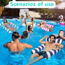 1pc Inflatable Floating Hammock With Backrest, Dual-Use Foldable Inflatable Pool Chair For Summer, Suitable For Spa, Pool, Beach Party Supplies, Vacation Multi-Functional Pool Party, Summer Outdoor Water Fun Floating Water Chair, Portable Floating Chair Bed, Perfect For Summer Birthday Gifts, Party Gifts, Student Gifts (Air Pump Sold Separately) - Multiple Styles - View 4