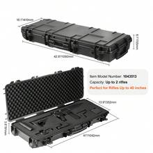 Hard Rifle Case, 3-Layer Fully Protective Foam Rifle Case, 42-Inch Lockable Hard Gun Case With Wheels, IP67 Waterproof And Weatherproof - Black - View 7