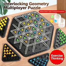 Chain Triangle Strategy Game, Multiplayer Geometric Logic Board Game, Educational Brain Teaser Toy For Teenagers & Family - Multicolor - View 3