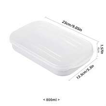 5pcs/1pc Portable Sandwich Box With Lid, Reusable Bread Container For School Lunch, Toast Storage Box For Picnic & Office, Stackable Food Organizer Case, Minimalist White Sandwich Holder , Minimalist Kitchen Storage Bin For Ramen, Dumpling & Bacon - View 16