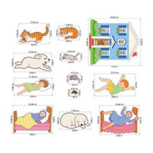hoojojo 12 Pcs Sleepy House Story Felt Set, Interactive Storytelling Role-Play Felt Board Kit, Story Sequencing Cards, Creative Reading Game Props, Early Literacy Learning Kit, Classroom Activity Supplies, Back-To-School Set, Home & Group Learning Tools - Multicolor - View 10