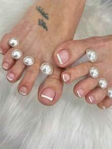 4pcs Pearl Nail Toe Separators Silicone White Pearl Shaped Toe Spacing Tool Suitable For Women And Girls - Multicolor - View 3