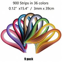 200/900 Strips Quilling Paper Set 39cm Mixed Color Decoration Gift Gradient Craft Paper 3/5mm - Multicolor - View 15