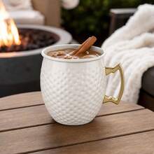 1 Pc 304 Stainless Steel Moscow Mule Mug 550ml, Hammered Gold/Silver/Rose Gold Cocktail Cup, Heavy Duty Metal Beer Mug For Bar, Kitchen, Outdoor Travel - Multicolor - View 1