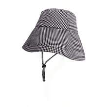 Women's Black And White Plaid Bucket Hat, Fashionable Spring Sun Hat, Lightweight Foldable And Portable, With Adjustable Chin Strap, Secure Fit, Suitable For Spring And Summer Outdoor Walks, Travel And Sporting Events. - Multicolor - View 14