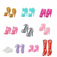 24pcs Doll Clothing Set, Multiple Styles 5pcs Shoes, 5pcs Dresses, 6pcs Necklaces, 6pcs Crowns, Gift 2pcs Glasses (Fits 11.5 Inch Tall Dolls, Doll Not Included) - Color and Style Are Random. - View 8